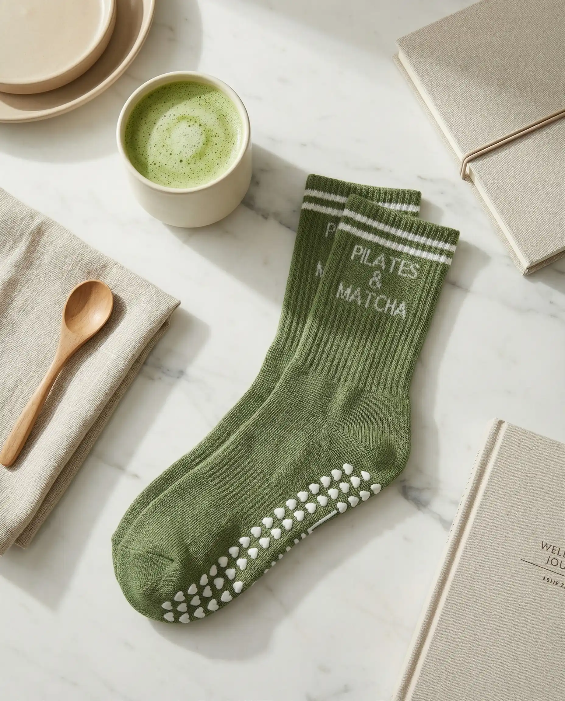 AMARÉ Grip Socks - Matcha — view 3